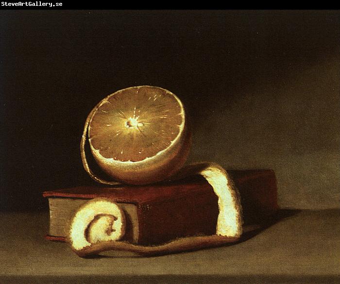 Raphaelle Peale Still Life with Orange and Book